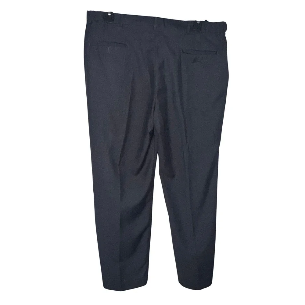 Haggar Mens 38x30‎ Dark Gray Pleated Dress Pants Polyester Rayon Blend